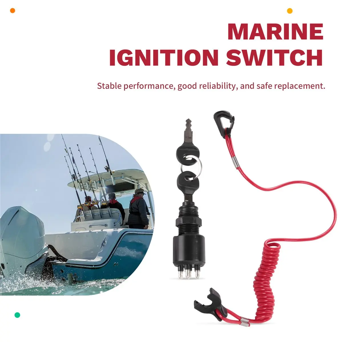 A49T Ignition Switch Key Safety Lanyard Lock Assembly for 1996 Up 5005801 for for