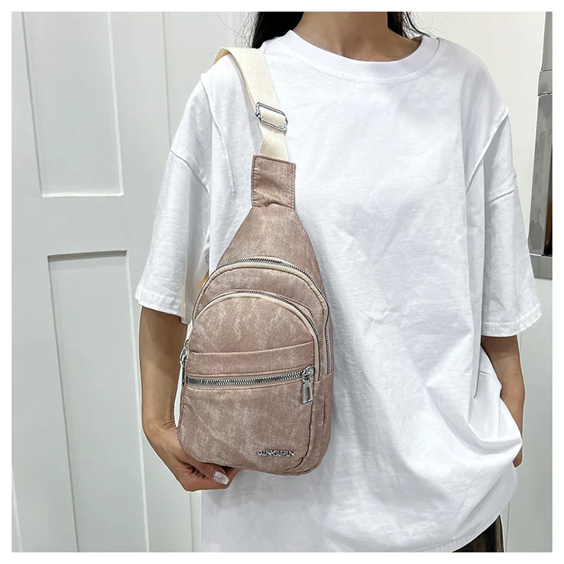 Koreanische Version Vielseitige Weiche Leder-Brusttasche für Herren Große Kapazität Reise-Umhängetasche für Damen Rucksack – Detail 6