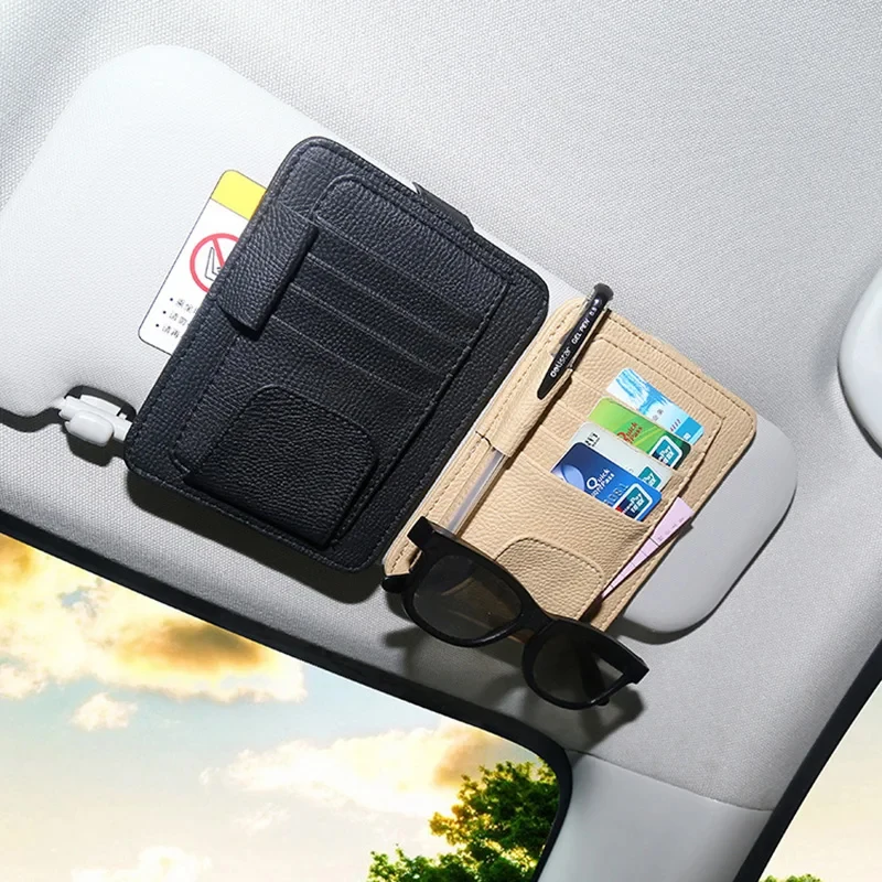 Car Sun Visor Multi-Pocket Glasses Holder Sunshade Card Bag For Volvo XC90 XC60 V50 S60 V70 V60 V40 S90 olestar AWD XC40 S80 T6