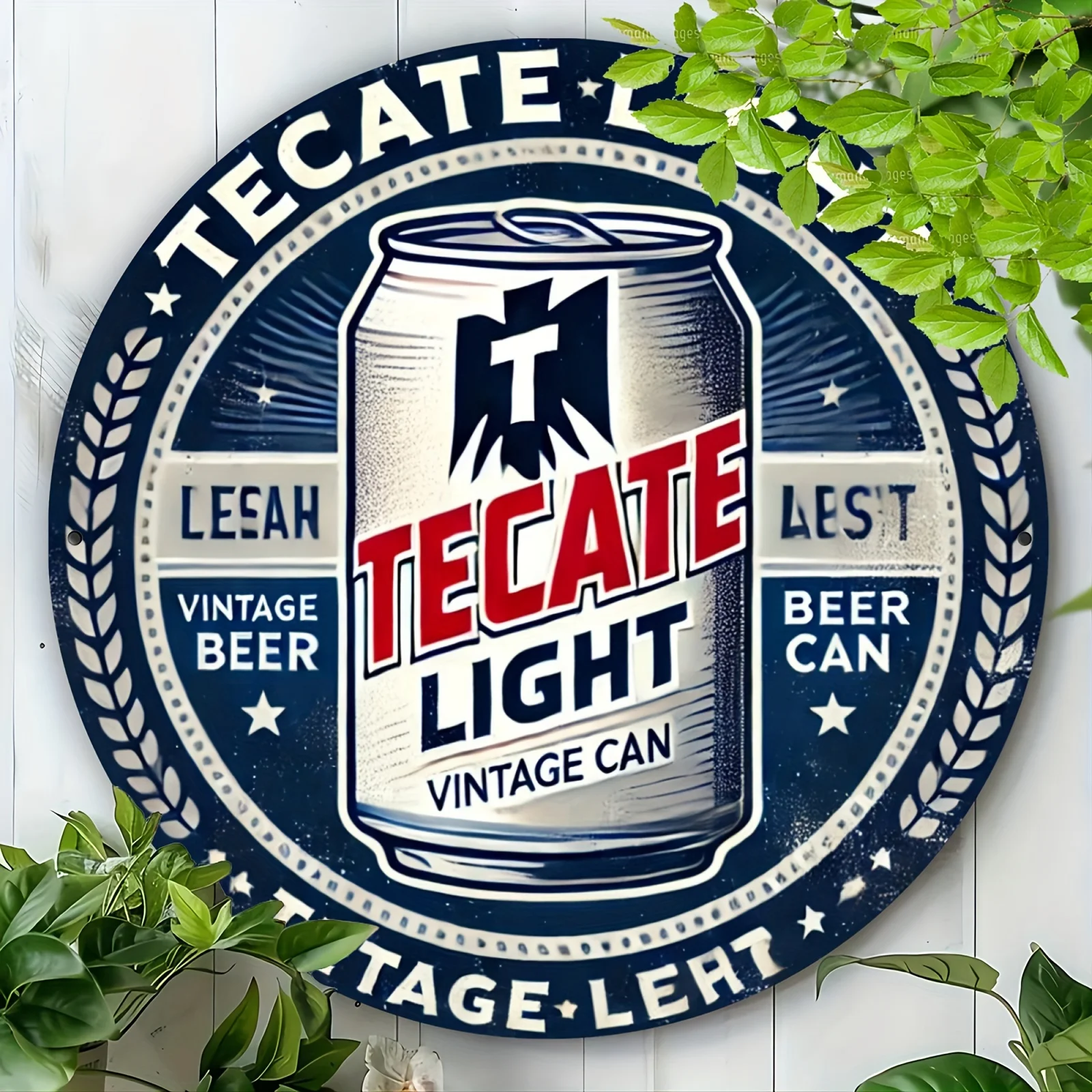 Tecate Beer Vintage 8X8 Zoll rundes Metallschild / dekorative Aluminium-Wandkunst für Zuhause und Büro / langlebiges Material / ideales Geschenk für