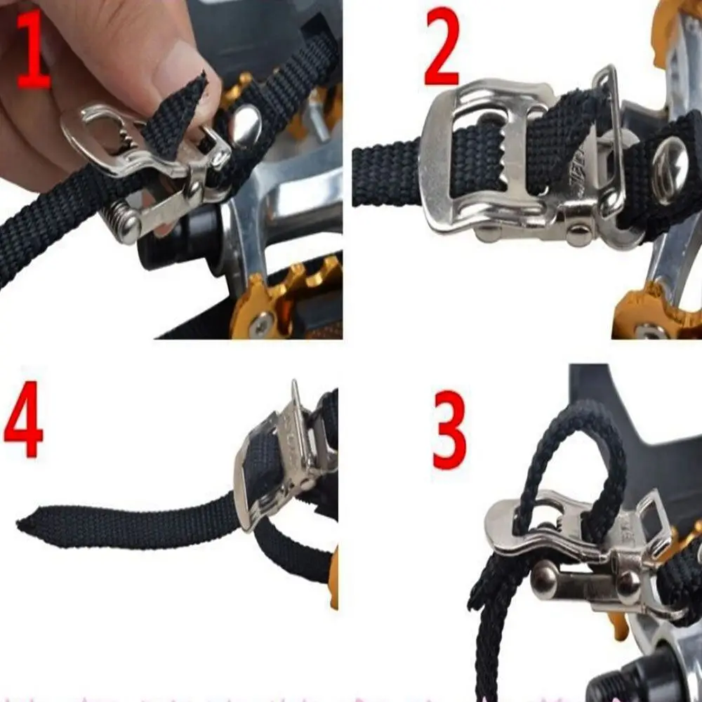 Black Cycling Workout Non Slip Strap Security Belts Binding Pedal Bicycle Footrest Bicycle Toe Straps