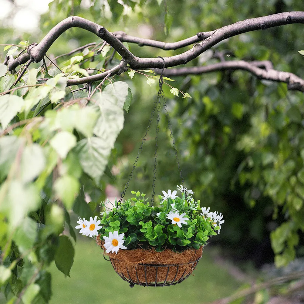 3Pcs Black Metal Flower Basket Hanging Chain Set 16.5inch 3-Point for Indoor Outdoor Use Garden Patio Lamp Decor Planter Hanger view 4