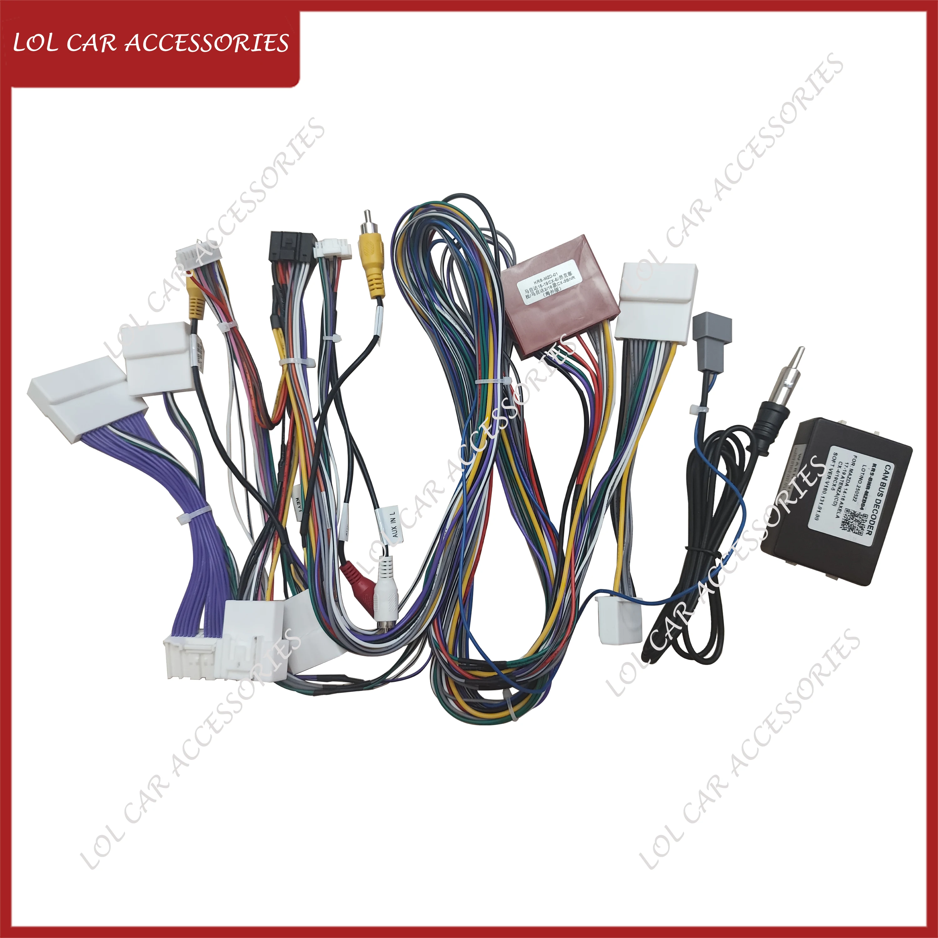For Mazda 3 Axela 2014-2016 CX-4 2017-2019 CX-5 Car Radio Android Stereo Player Accessories Power Cable Canbus Wiring Harness