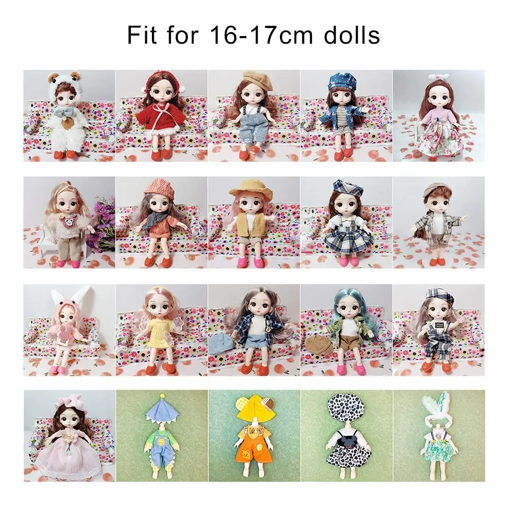 Nueva ropa informal, ropa de 16 ~ 17cm, 20 estilos, peleles, camiseta, sombrero, falda, traje para 16 ~ 17cm