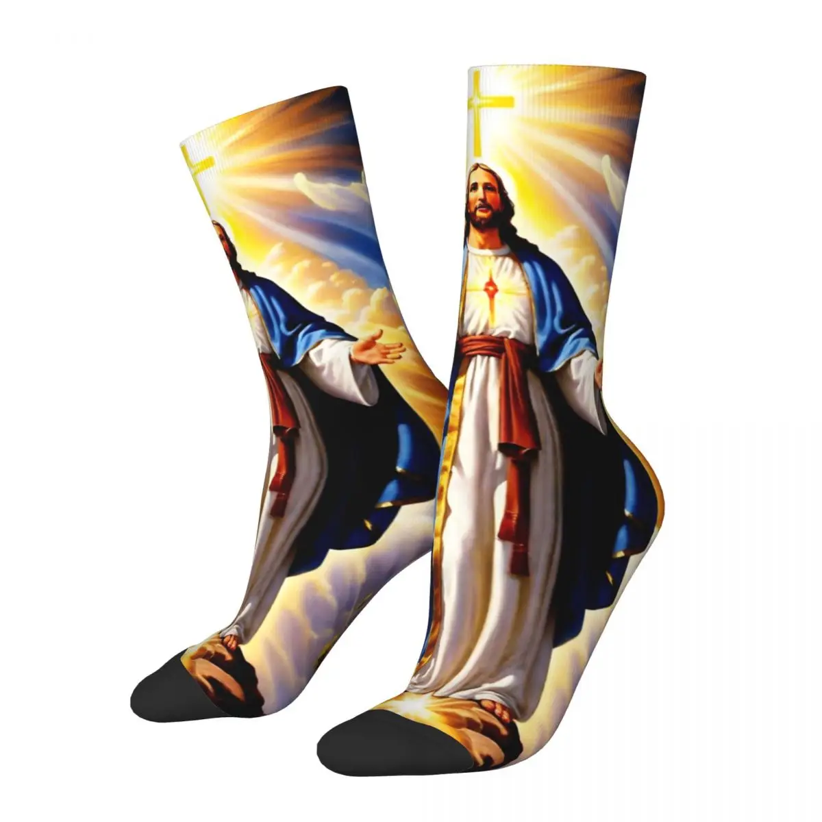 

Fashion Men's Women's Madonna Mary And Child Art Socks Religious Catholic Christ Merch Soft Socks Soft Birthday Present