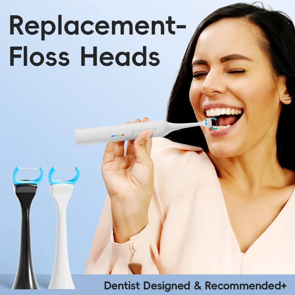 متوافق مع مقبض فرشاة الأسنان الكهربائية من فيليبس سونيكير، رؤوس فرشاة فلوسر البديلة، 20 قطعة من رؤوس استبدال الخيط