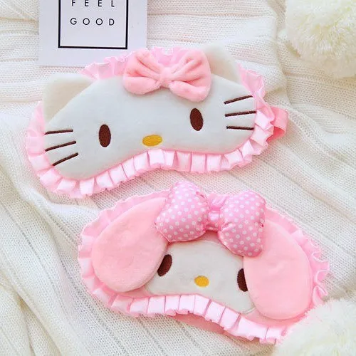 

Новая модель маски для глаз Hello Kitty Cartoon Eye Mask Kuromi, защитная повязка для сна, защита для глаз.