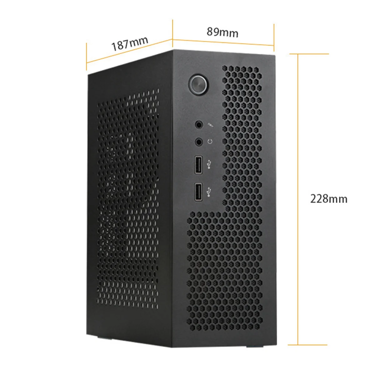 Caso de computador HTPC para casa, Mini ITX Gaming PC, Chassis Desktop, USB 2.0, preto, A09