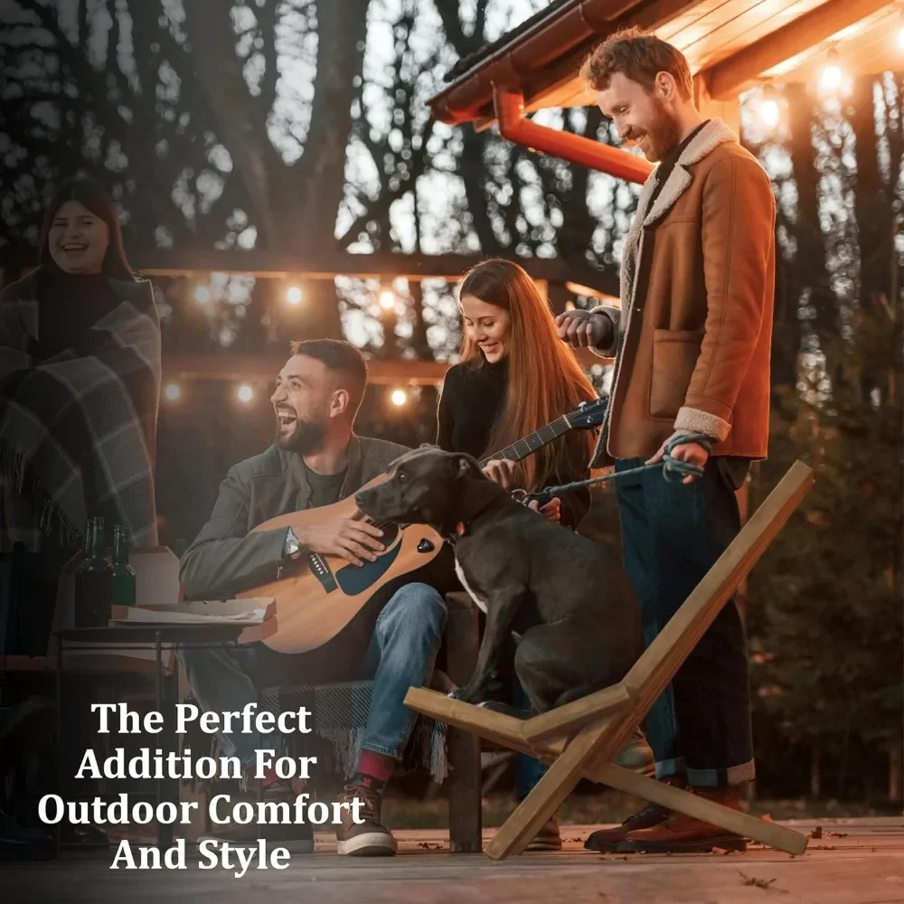 2 قطعة FSC كراسي آديرونداك من خشب السنط المعتمد منخفضة المستوى للاستخدام الخارجي قابلة للطي في الحديقة مع تصميم كلاسيكي تاماراك