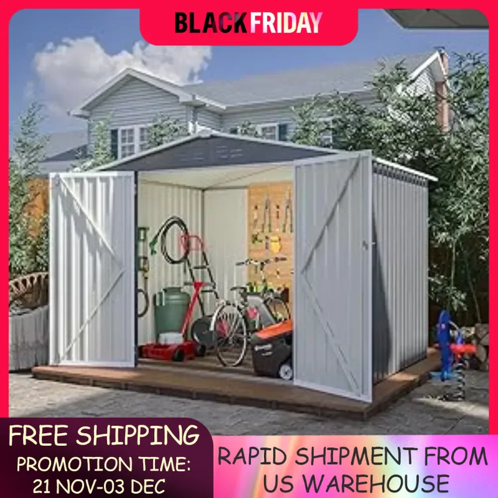 Garden Shed Backyard Storage Shed With Double Lockable Doors Sheds Outdoor Storage Prefabricated Warehouse Shelter Buildings