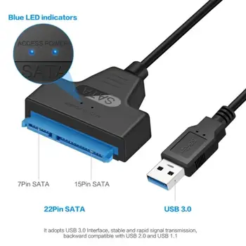 Adaptérový kabel SATA 3 na USB 3.0 s vysokou rychlostí 6 Gb/s, adaptér SATA na USB s napájecím portem, podpora 2,5/3,5palcového SSD HDD pevného disku 10 nejlepší prodej adaptér SATA USB s napájecím zdrojem - №1