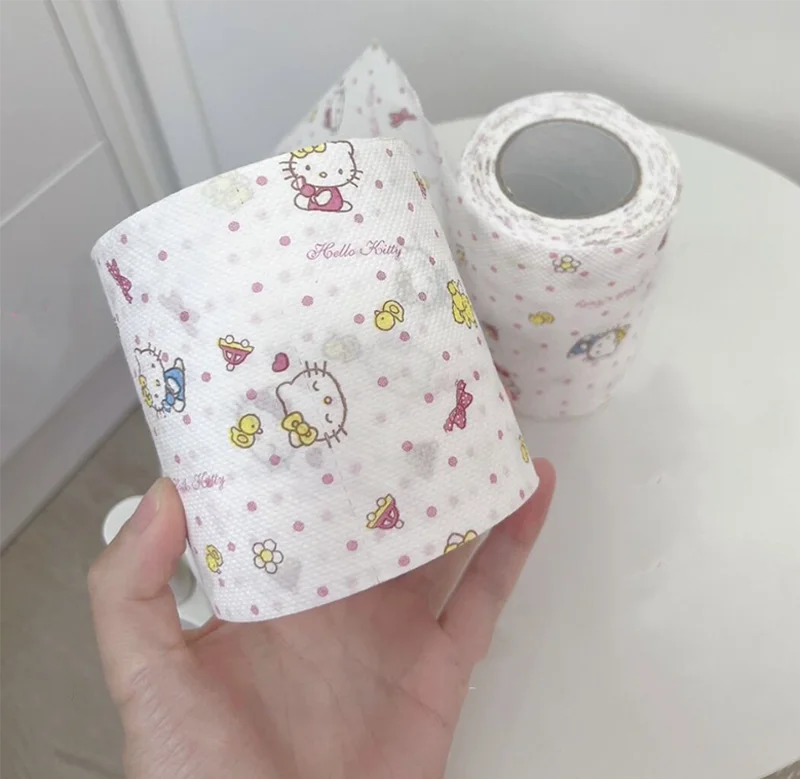 

Kawaii Sanrio Rolls of Paper Hello Kittys Accessories Cute Beaut Cartoon Anime Colored Tissue Paper Dormitory Toy for Girl Gift