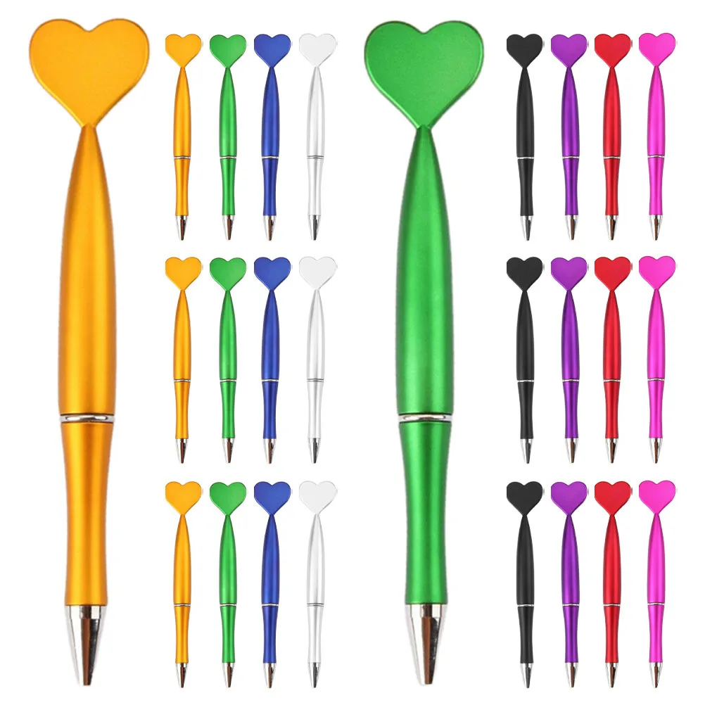 

40 шт., шариковая ручка в форме сердца, черные чернила, наконечник 1,0 мм, гладкий письменный офис, школьные канцелярские принадлежности, подарок на день Святого Валентина