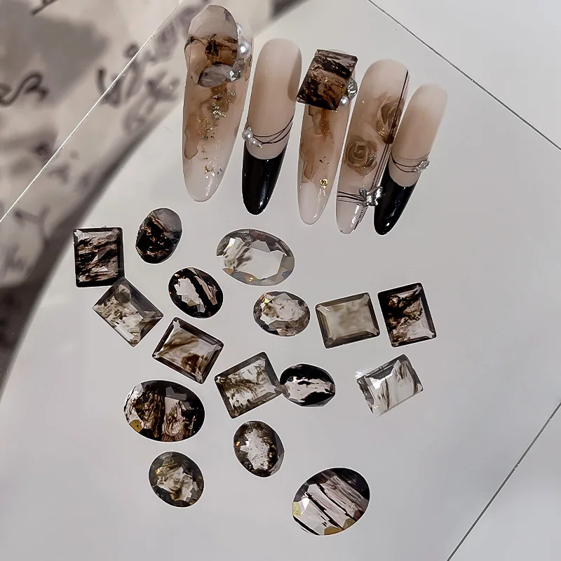 4 قطع حادة أسفل الزركون مسمار الفن الراين الحبر الصيني نمط تصميم Hotsale مسمار الفن سحر كريستال الماس للزينة #2