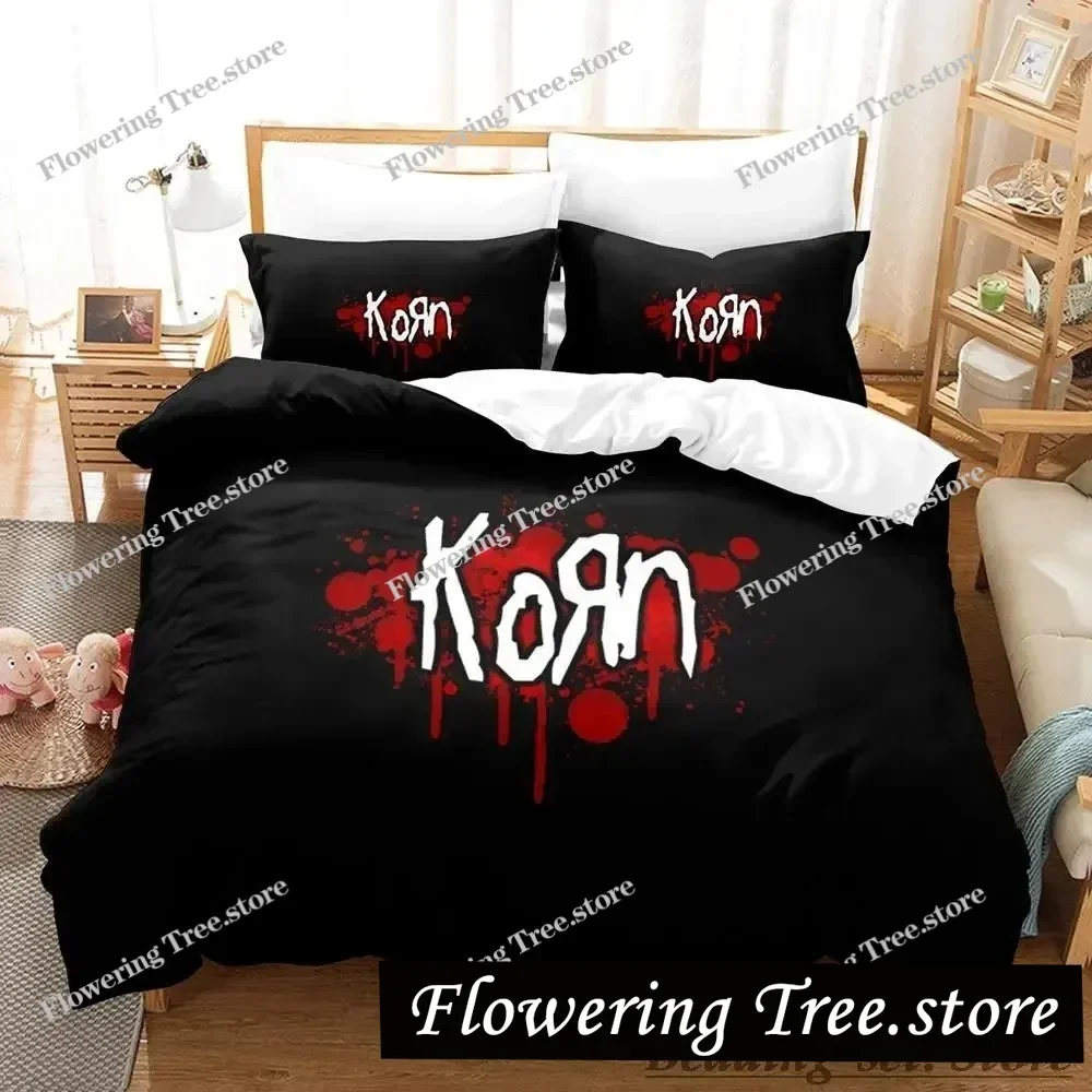 2025 Korn rock Bedding Set Single Twin Full Queen King Size Bed Set Adult Kid Bedroom Duvetcover Sets Anime parure de lit Bed