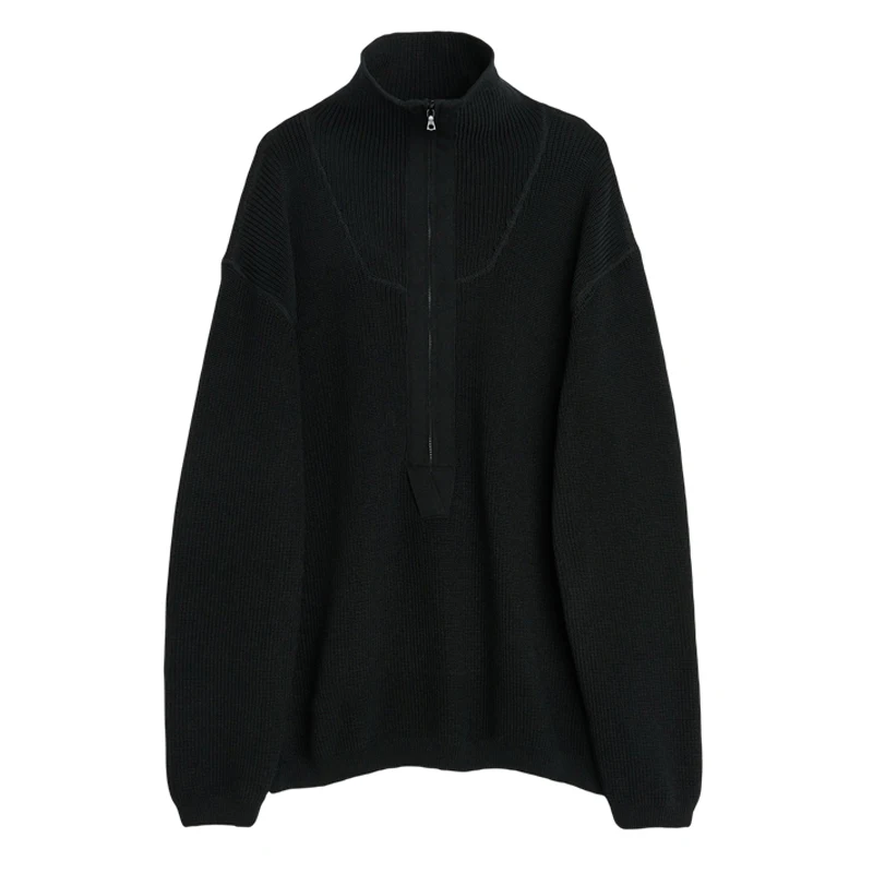 

NIGO Men's Half-Zip High-Neck Sweatshirt, Autumn/Winter Casual Loose Fit, Wrinkle-Resistant, Drapey Long-Sleeve Top #NIGO9559Z