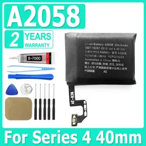 Bilashmart Replacement Battery A2058 Apple Watch Series 4 40mm 224.9mAh A2058 A1975 A1977 iwatch Bateria+ Tools