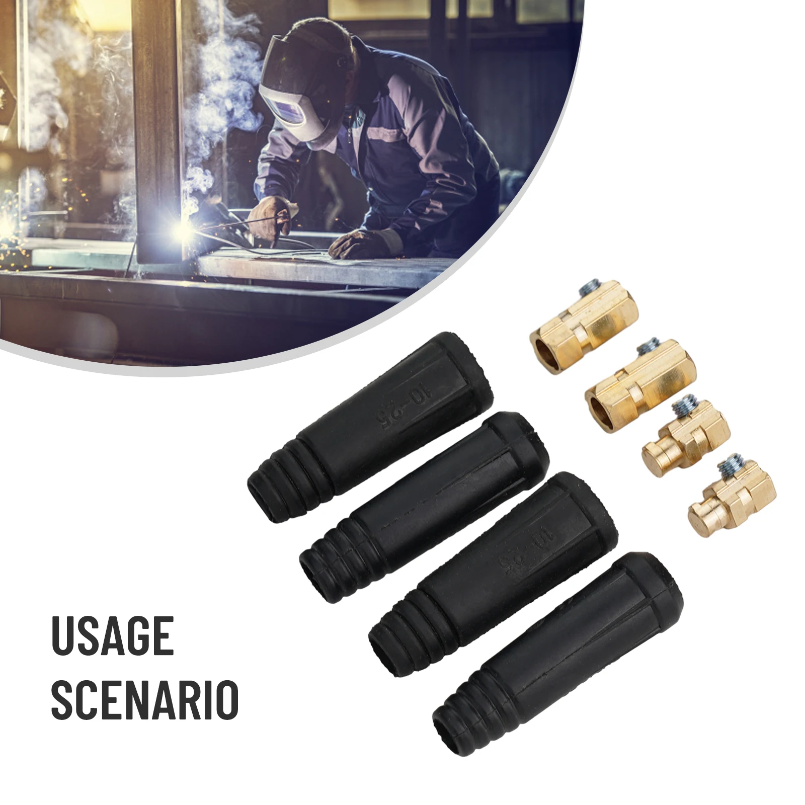 Welding Quick Connector Coupler DKJ10‑25 Fittings Flexible For 10‑25mm² Cable Rubber Brass Socket Brand New Welding