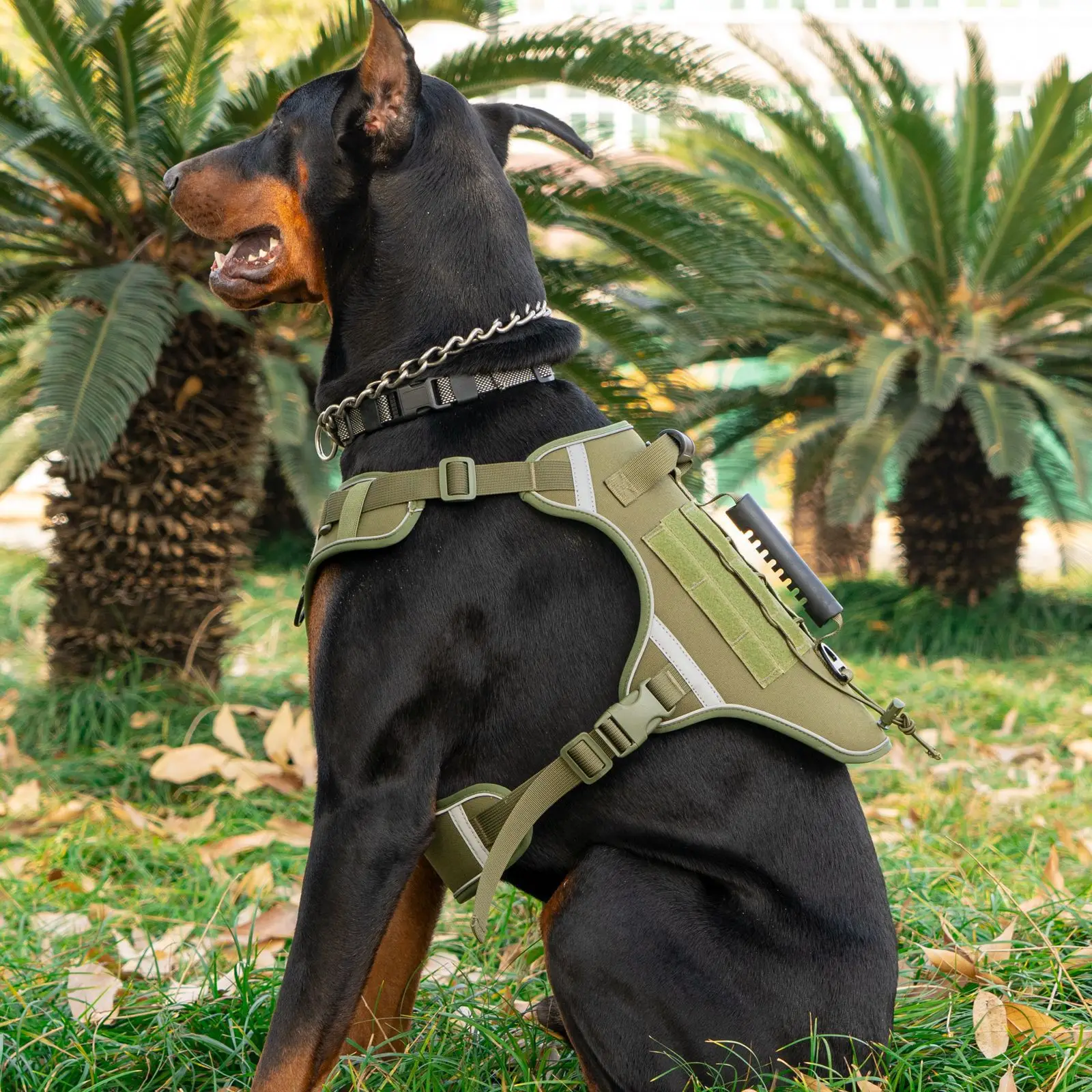 

Anti-escape non-restraining dog leash, adjustable soft seat cushion pet back collar leash, with 5-foot long leash, outdoor canin