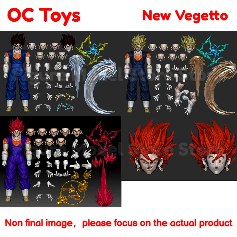 OC Toys Dragon Ball SHF Super Saiyan SSJ Vegetto Son Goku Vegeta Son Gohan Trunks Anime Action Figures Models Collector