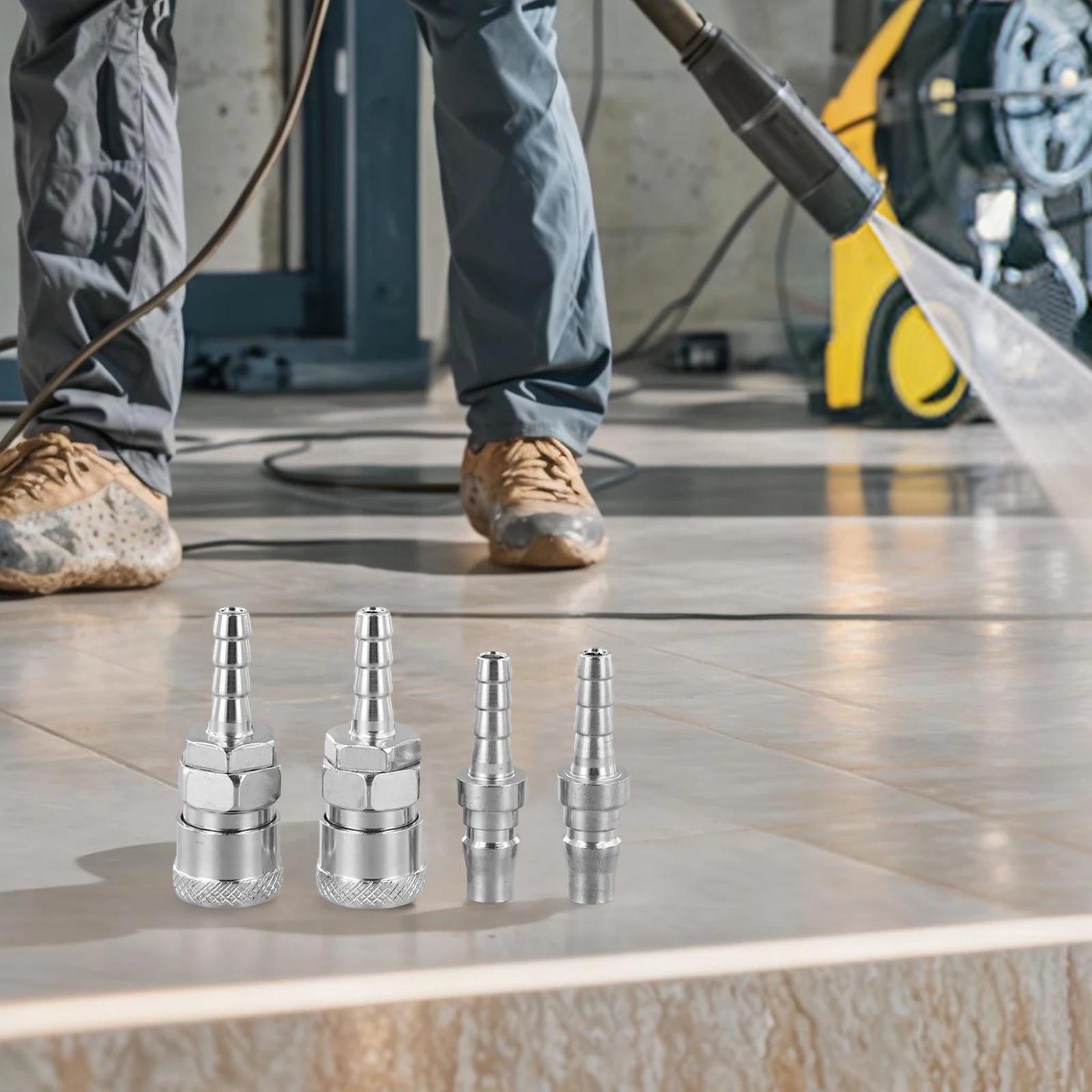 

Комплект из 4 быстросъемных медных соединителей для газовых шлангов с двойной герметизацией для барбекю и автодомов (защита от утечек)