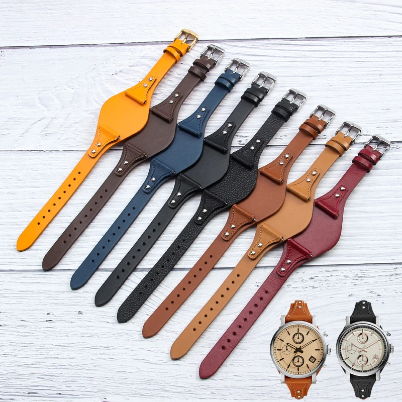 First Layer Calfskin Strap for Fossil ES4113 ES3625 ES3616 ES3838 ES4114 Women's Series 18mm Genuine Leather Watchband
