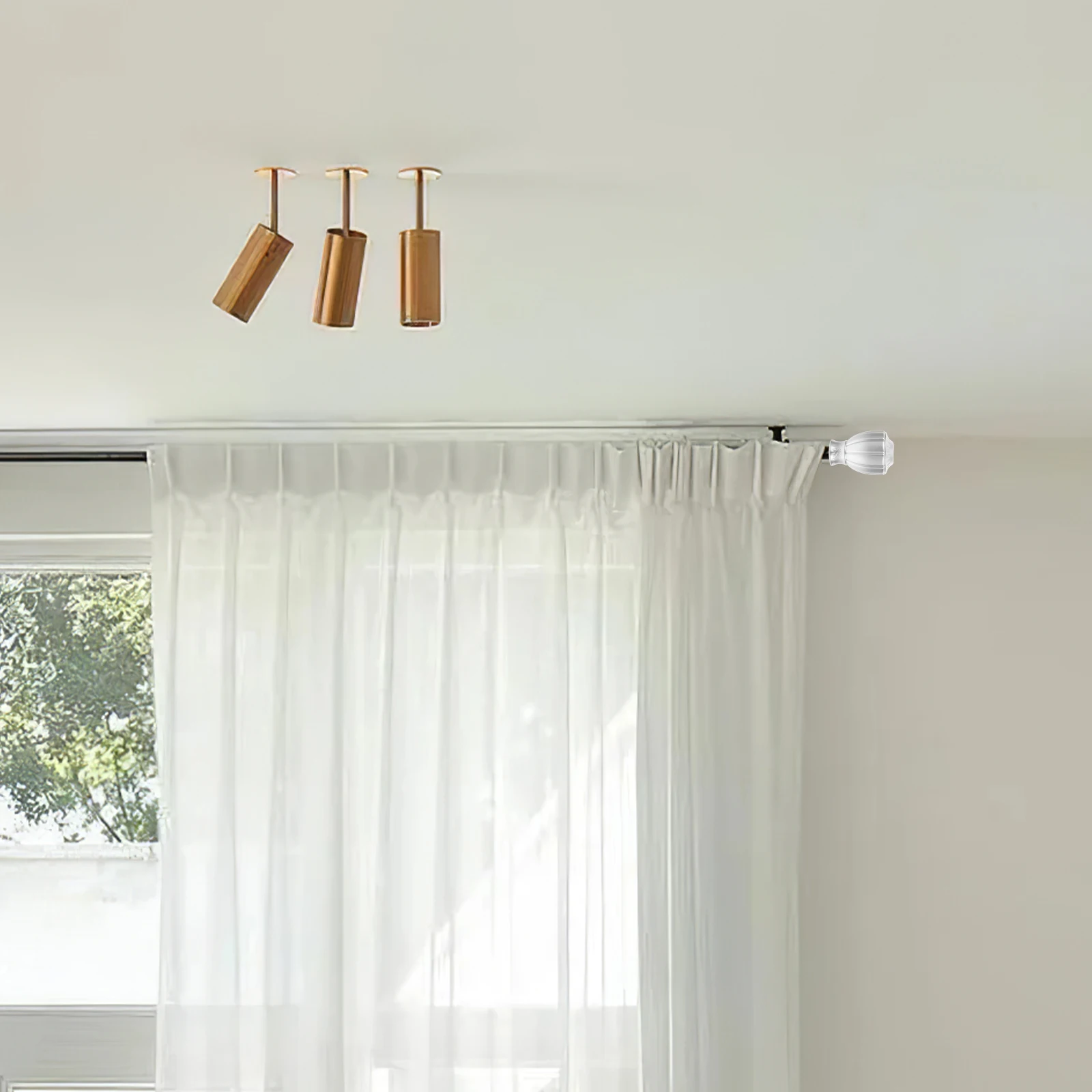 

Curtain Rod Decorative Head Finial End Cap Ornament Closure for Home Living Room Accessories Roman Rod Blow Molded Durable Easy