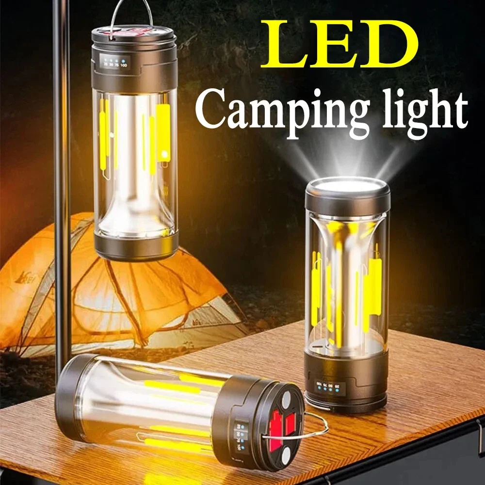 

USB Rechargeable LED Camping Lantern Hanging Lights Tent Lamp Waterproof Flashlight Power Bank Function 4 Lighting Modes 1 PC