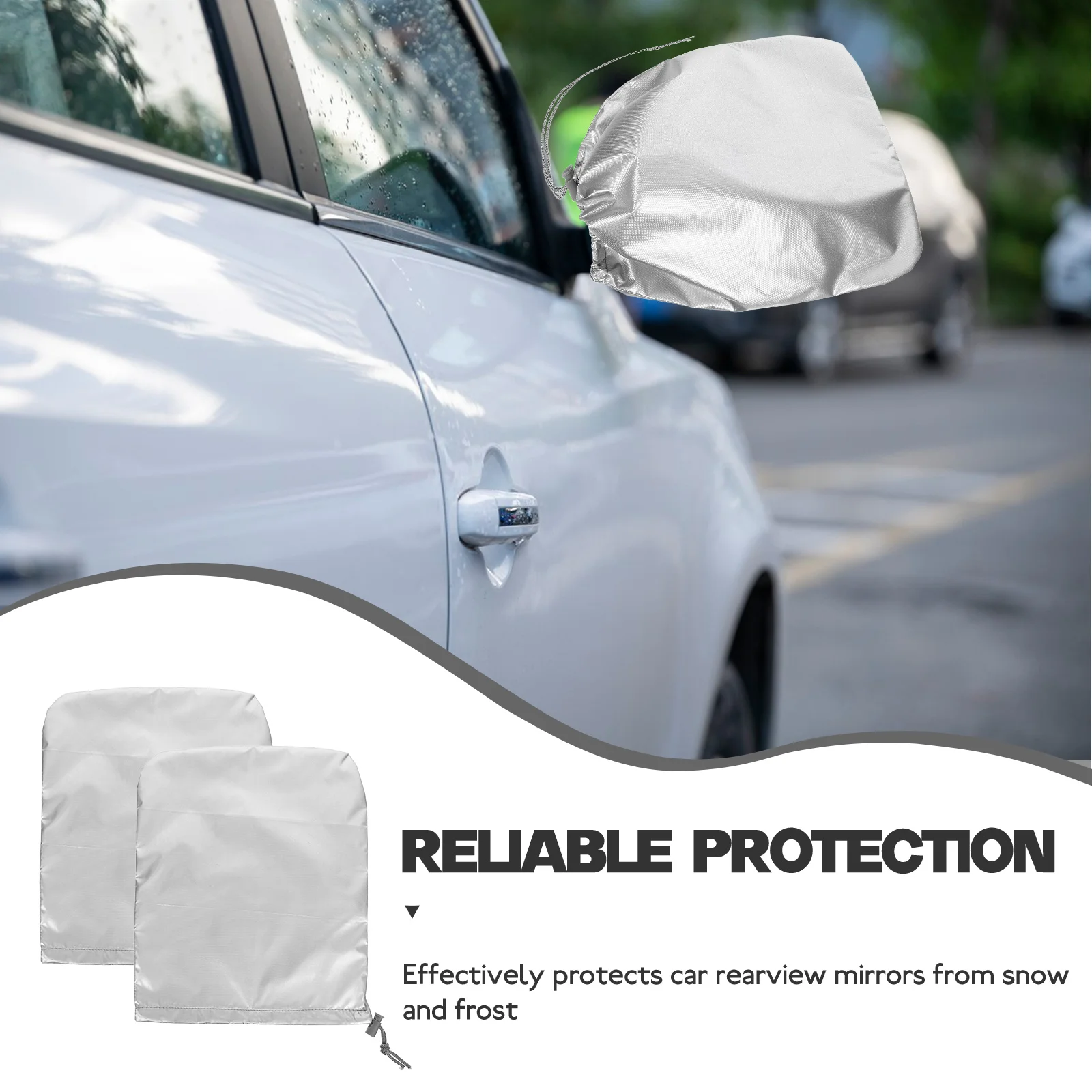 

2pcs Car Side Mirror Snow Cover Rearview Protective AntiFrost DustRainCover ForCars Polyester LongDurability