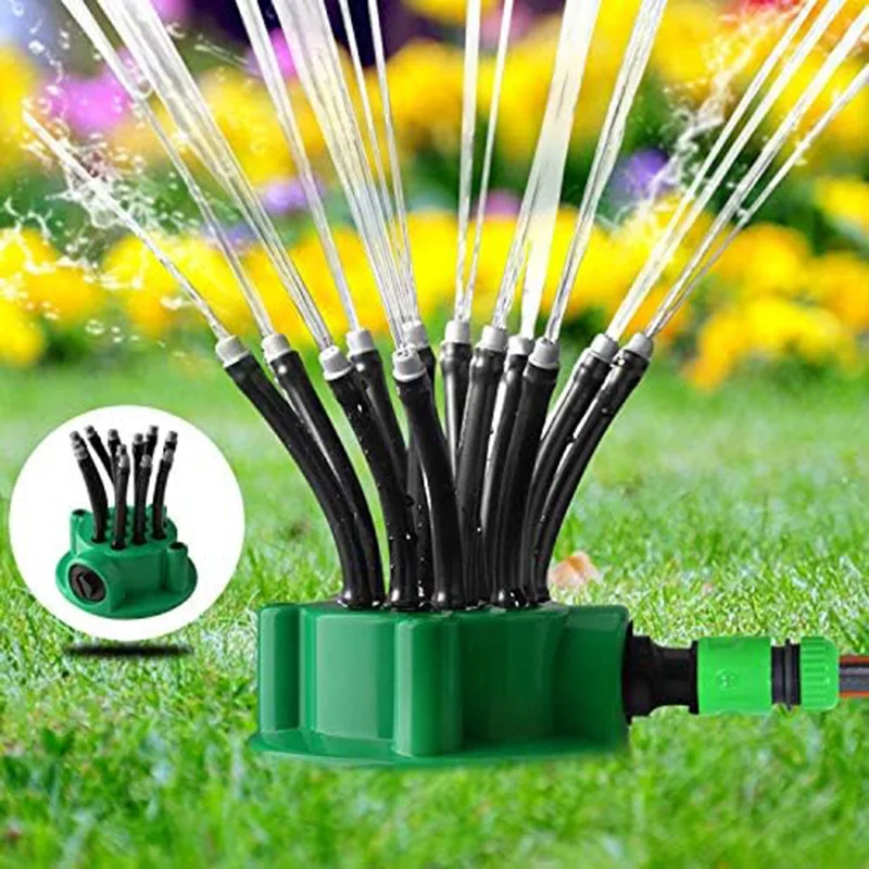 360° Rotating Automatic Garden Sprinkler Multi-Nozzle Watering Sprayer for Lawn Irrigation Gardening Watering Tool