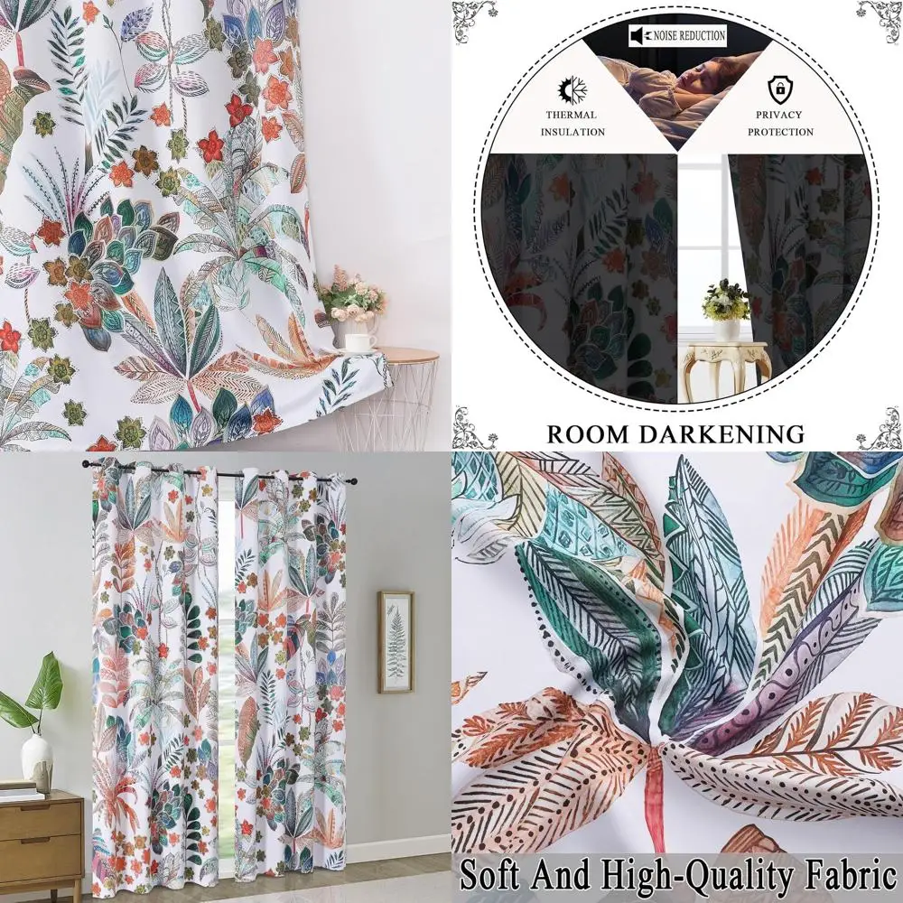 

Шторы с люверсами Maple Leaf 108, 52x108, набор из 2 панелей для дома, дизайн, вдохновленный природой