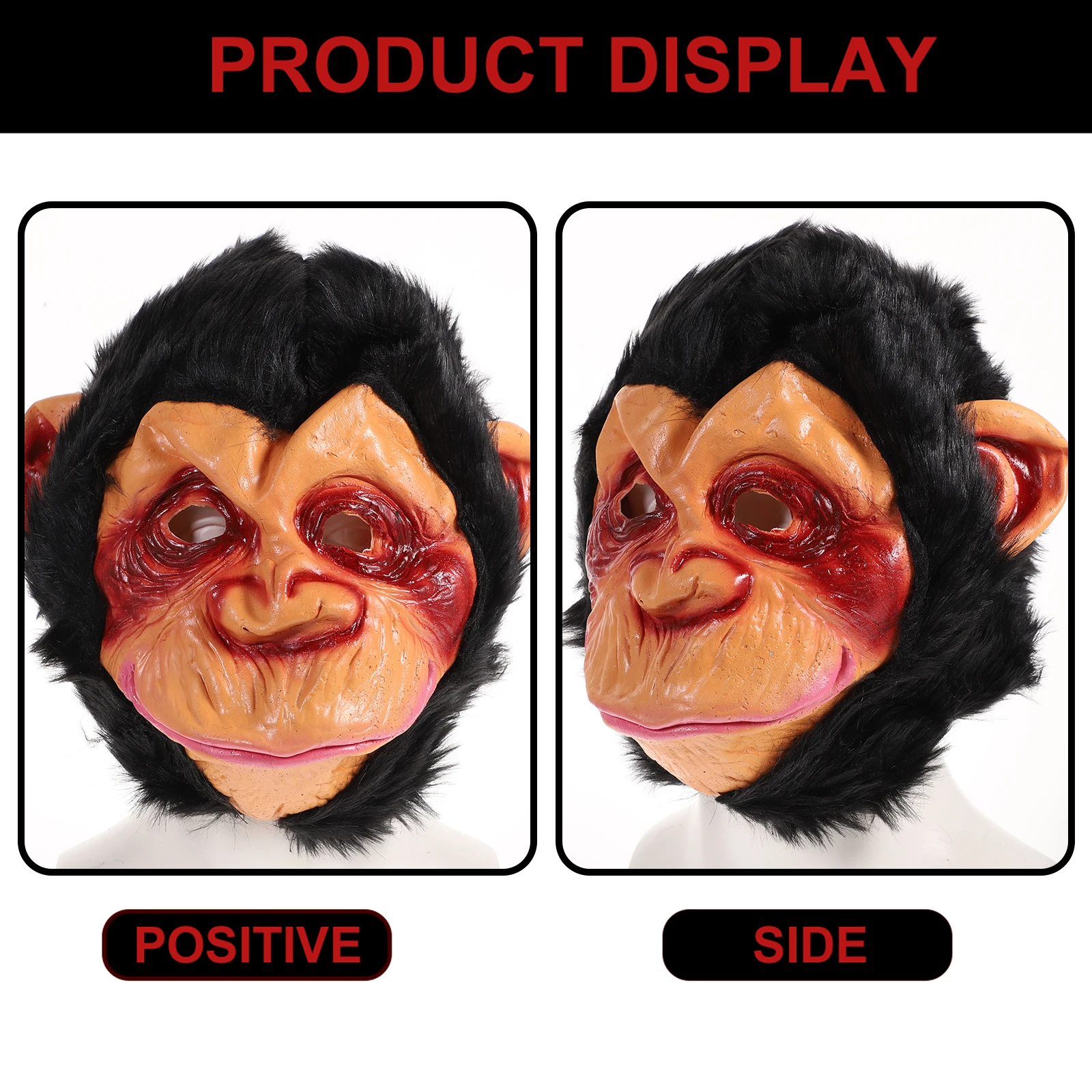 

Funny Monkey Mask for Halloween Jungle Theme Costume Eco-Friendly Scary Mask for Adults Men Women Party Dance Performance Horror
