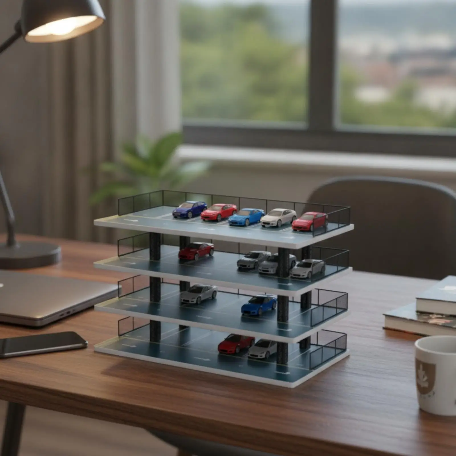Model Car Display Rack Multi-Level Toy Car Storage Display Rack Miniature Parking Garage Open-Display Realistic for Collectors