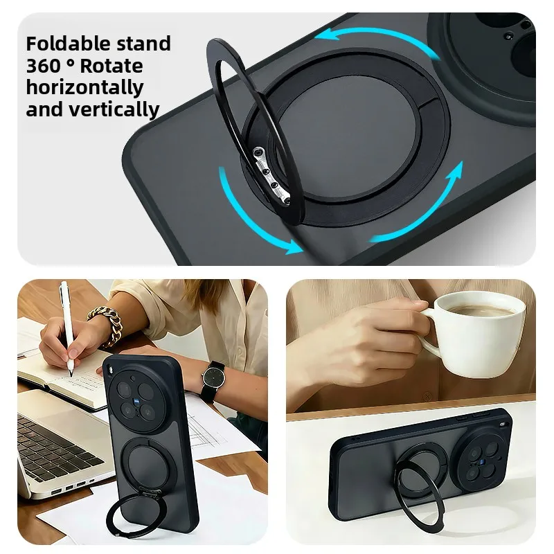 Etui na VIVO X300 Ultra X300 Pro Nowe Matowe Przezroczyste Magnetyczne Etui z Podstawką PC do VIVO X300S z Obsługą Bezprzewodowego Ładowania Funda — zdjęcie produktu 2