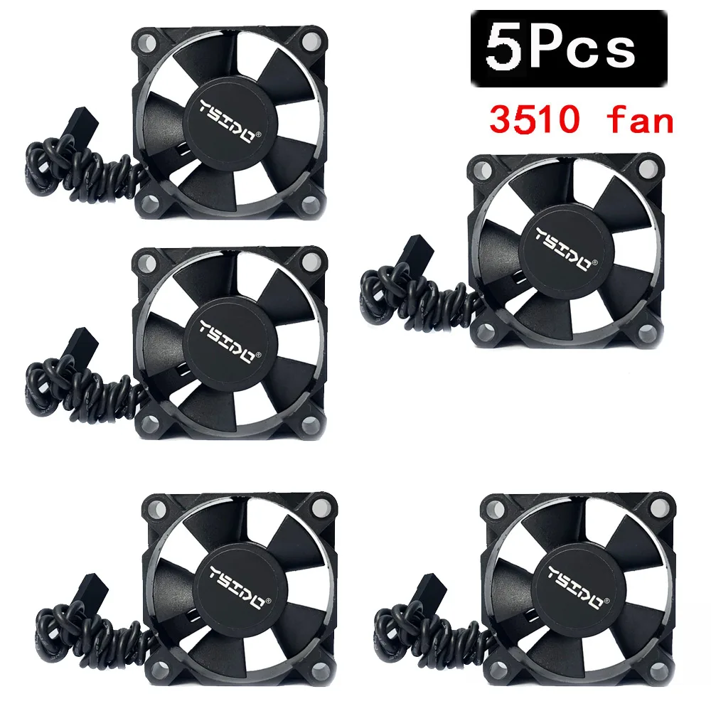 5Pcs YSIDO Hight Speed 4010 3510 3010 Cooling Fan Heat Dissipation for Hobbywing Traxxas ARRMA 4268 4274 1/10 1/8 1/7 RC Car