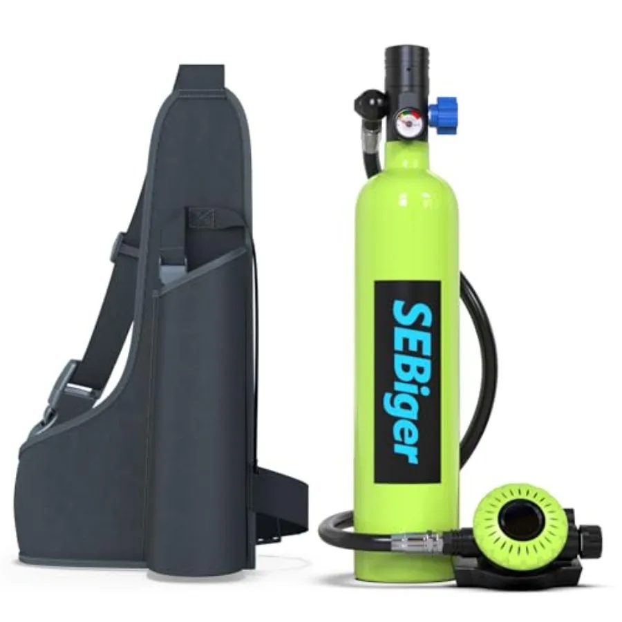 

Mini Scuba Tank 1.0L portable diving tank for underwater exploration and rescue, aluminum alloy, black, lightweight reusable po
