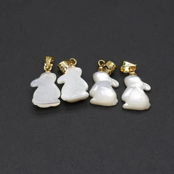 1PC Natural Shell Rabbit Pendant Fashion Animal Mother of Pearl Charms for Jewelry Making DIY Necklace Women Chocker Accessories