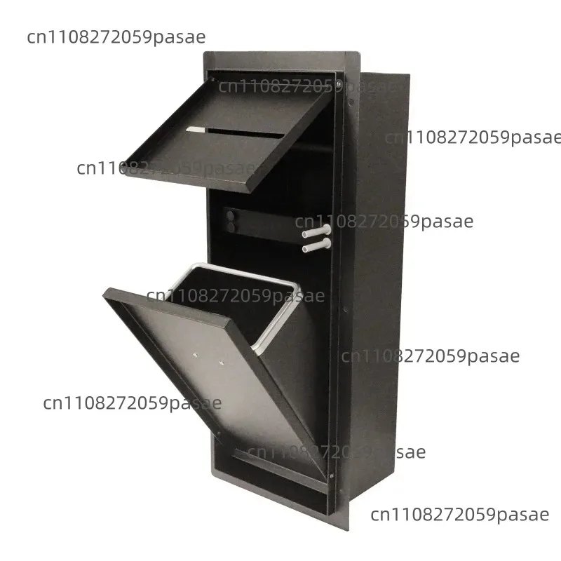 304 Stainless Steel Toilet Wall Niche Hidden Trash Can for Bathrooms Built-in Concealed Tissue Holder