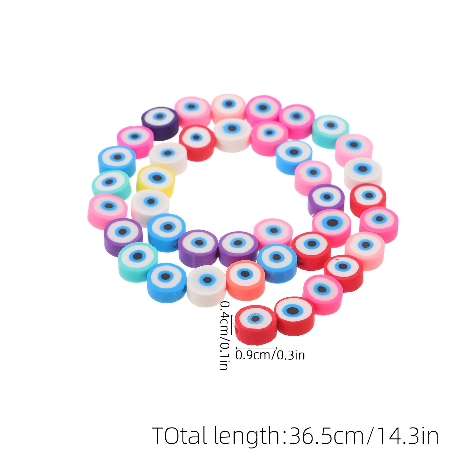 1 سلسلة عين الشر بوليمر حبيبات صلصال ظهر مسطح ل سوار ذاتي الصنع قلادة القرط الحرفية مستلزمات صناعة المجوهرات خزر عازل #5