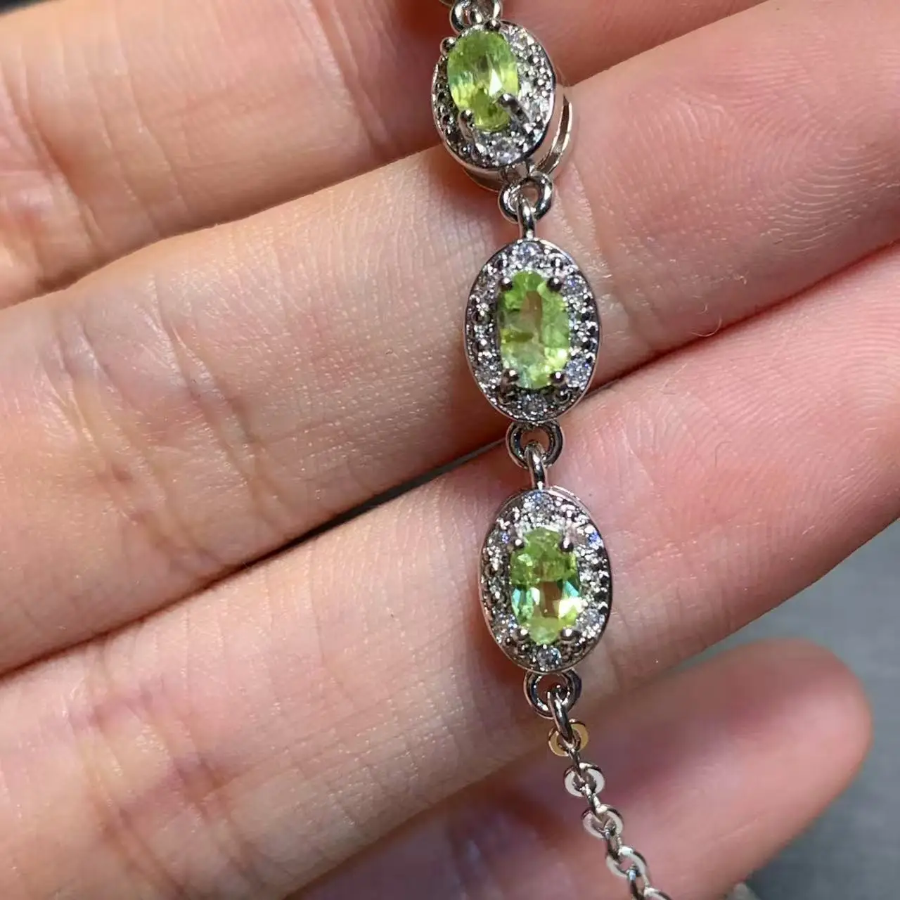 Natural Peridot Bracelets & Bangles For Women Adjustable Fine Jewelry Simple Trendy Bracelet Lucky Chain Bracelet