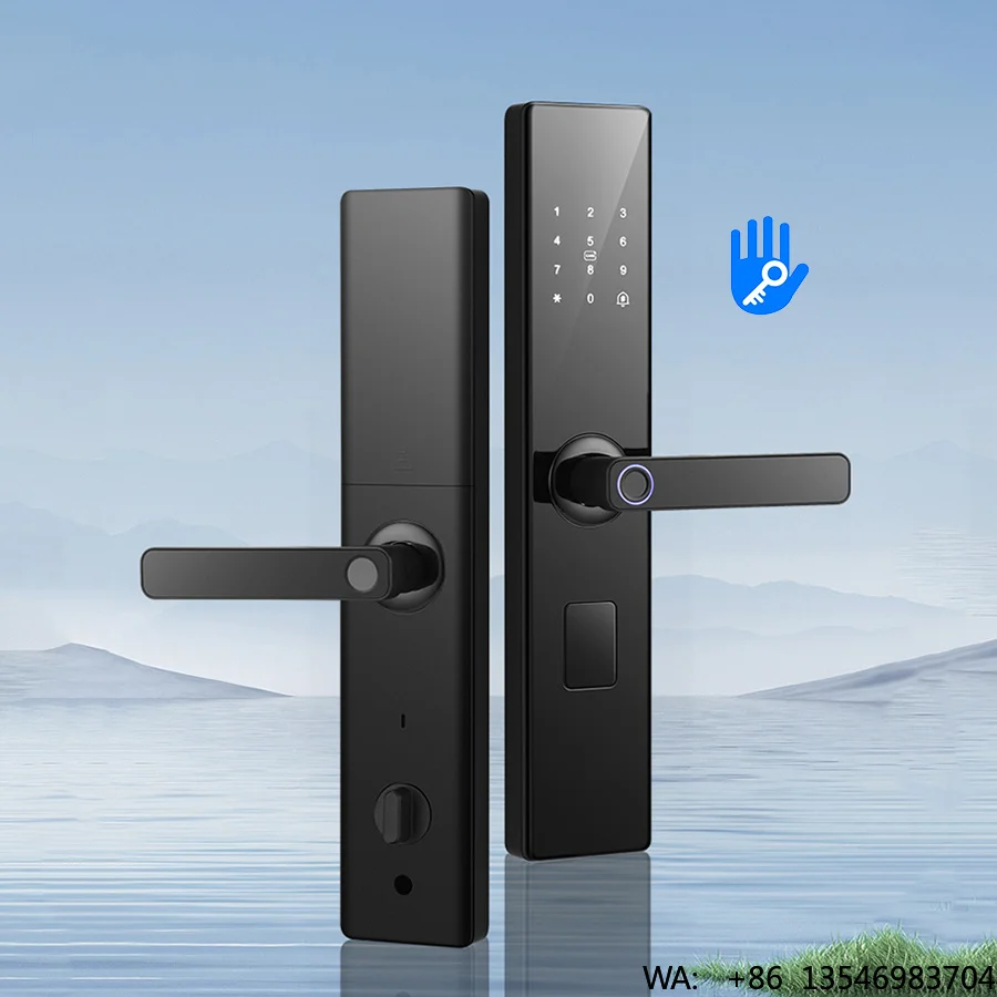 

Cheap Price Electronic Digital Biometric Fingerprint Password Card Code TTLock Smart Door Handle Lock with Key for Homes
