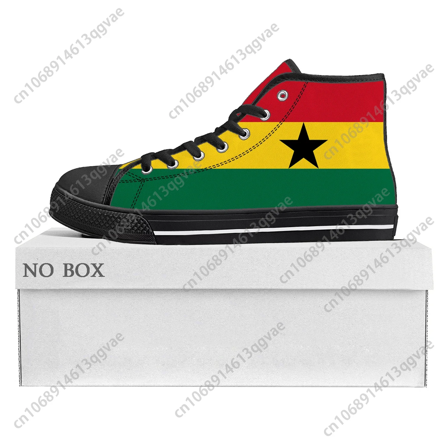 Ghanaian Flag High Top High Quality Sneakers Mens Womens Teenager Canvas Sneaker Ghana Casual Couple Shoes Custom Shoe