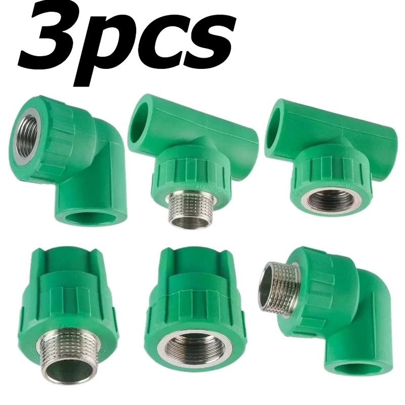 3pcs for PPR Reducer Tee Green High-end Boutique Tee 6 Points To 4 Points 25mm To 20mm Home Improvement Water Pipe Fittings