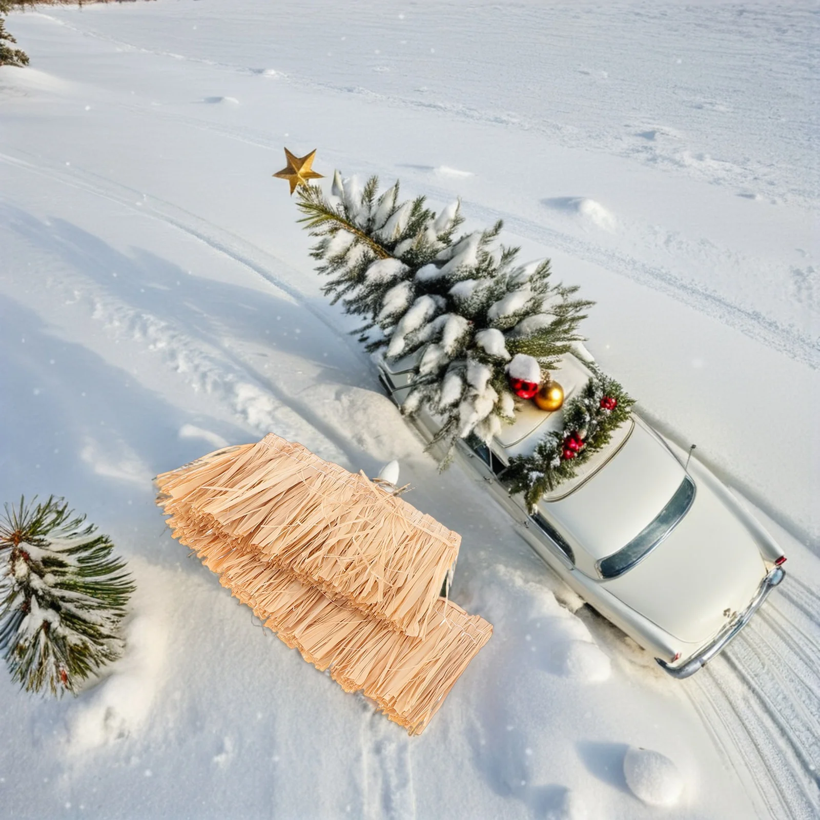 

6Pcs Faux Thatch Roof Sheets Simulated Straw Material for Diorama Classroom Display Enhance Miniature Scene Details Craftable