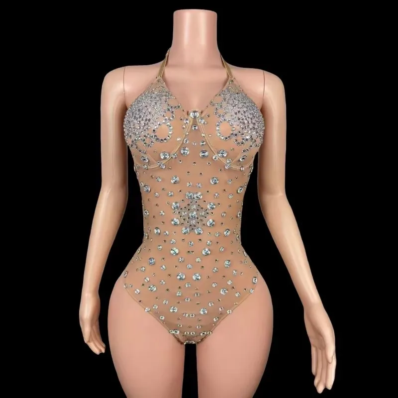 

Women's Luxury Shiny Rhinestones Tassel Bodysuit Singer Bar Nightclub Concert Dance Leotard Birthday Party Performance Costume