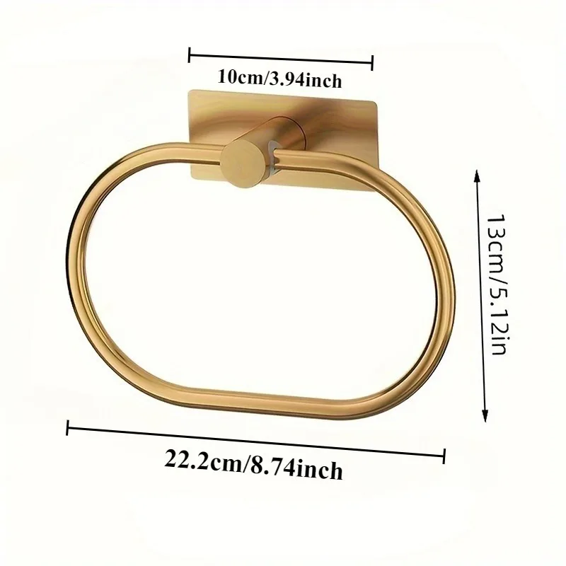 1pc European-style wall-mounted towel and bath towel rack, no need for drilling for installation, can be flipped 180° for use.