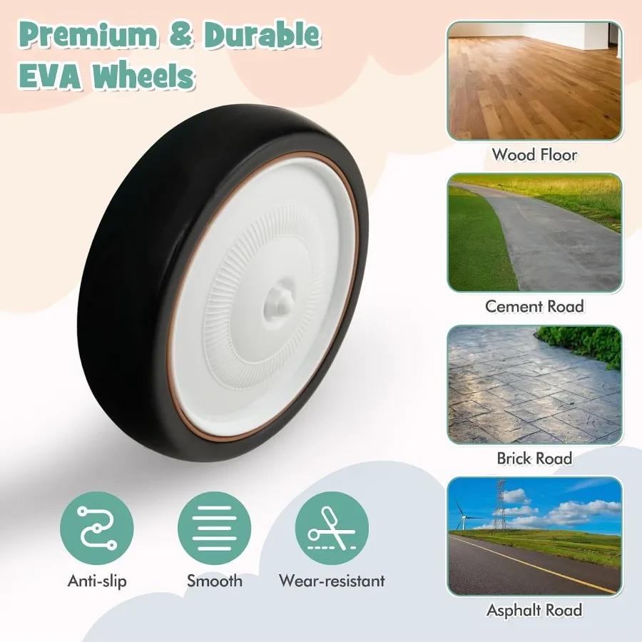 Ride On Push Car Outdoor Toddler Riding Toys w/Steering Wheel Horn and Storage Foot-to-Floor Sliding Car No Batteries Retro Bab