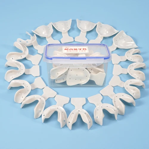 Imagen 2 del producto Bandejas de impresión Dental, bandeja para dientes de mandíbula, soporte para dientes, herramientas accesorios de odontología de laboratorio esterilizables en Autoclave