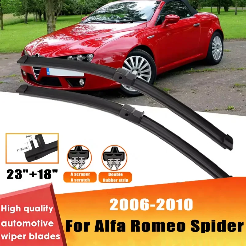 

2pcs Wiper Front Wiper Blades Set For Alfa Romeo Spider 2006-2010 2007 2008 Windshield Windscreen Window 23"+18"Car Accessories