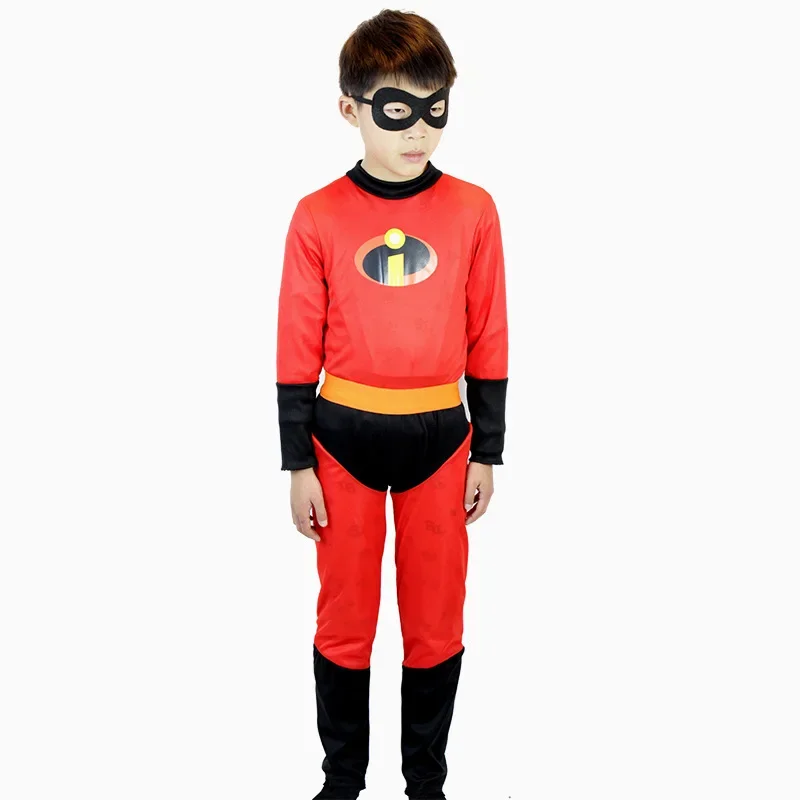 SN60 Kid Halloween Anime Costumes Girl Mr Incredible 2 Cosplay Costume Boy Superhero Fancy Dress Up Children Red Jumpsuit wi1@j$